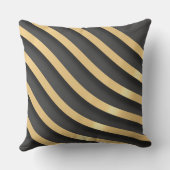 モダン抽象芸術ストライプ金ゴールド クッション (裏面)