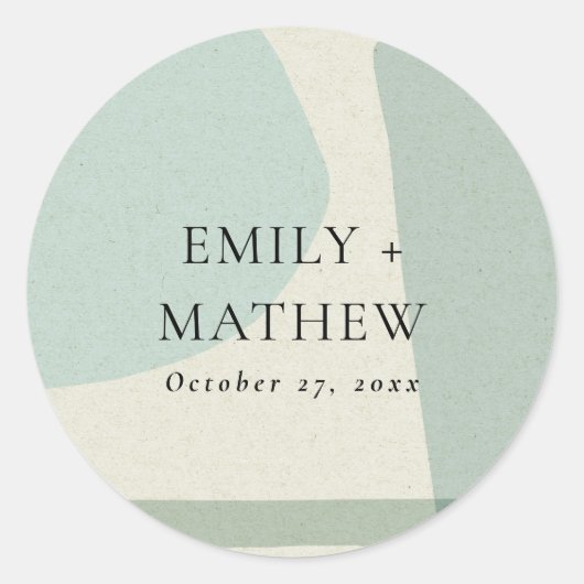 モダン抽象芸術ソフトアクア芸術的ブ結婚ルー ラウンドシール (正面)
