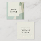 モダン抽象芸術ソフトアクア青結婚のウェブサイト スクエア名刺 (正面/裏面)