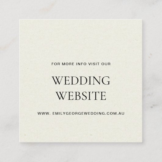 モダン抽象芸術ソフトアクア青結婚のウェブサイト スクエア名刺 (裏面)