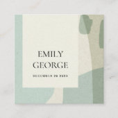 モダン抽象芸術ソフトアクア青結婚のウェブサイト スクエア名刺 (正面)