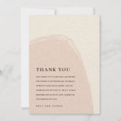 モダン抽象芸術ソフト微妙な赤面ピンク結婚ズ サンキューカード (正面)