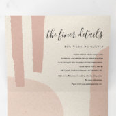 モダン抽象芸術ソフト赤面ピ芸術的ッ結婚チ 三つ折り招待状 (内部最初)