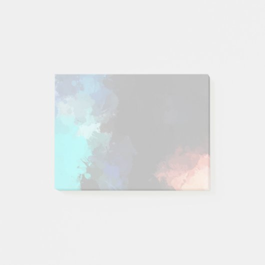 モダン抽象芸術ターコイズオレンジと黒の色 ポストイット (正面)