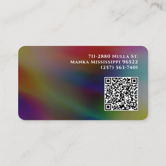 モダン抽象芸術ダークレインボーグラディエントカスタムフォト 名刺 (裏面)