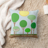 モダン抽象芸術ツリーの風景オンライトブルー クッション (ブランケット)