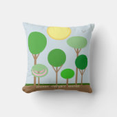 モダン抽象芸術ツリーの風景オンライトブルー クッション (正面)