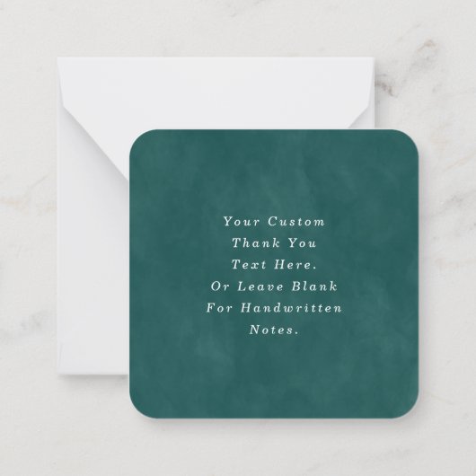 モダン抽象芸術ティール（緑がかった色）と銅結婚の感謝 ノートカード (裏面)