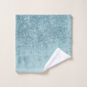 モダン抽象芸術ティール(緑がかった色)グリッター赤面トーン大理石 バスタオルセット (ウォッシュタオル)