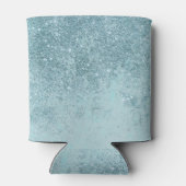 モダン抽象芸術ティール（緑がかった色）グリッター赤面トーン大理石 缶クーラー (裏面)