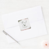 モダン抽象芸術テラRosa Pink結婚's Thank You スクエアシール (封筒)