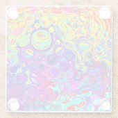 モダン抽象芸術デジタル流体アート ガラスコースター (裏面)