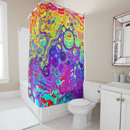 モダン抽象芸術デジタル流体アート シャワーカーテン (インサイチュ)