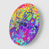 モダン抽象芸術デジタル流体 ラージ壁時計 (傾斜)