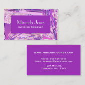 モダン抽象芸術デジ絵画タル – バイオレットとピンク 名刺 (正面/裏面)