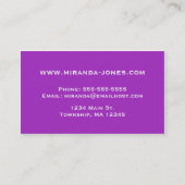 モダン抽象芸術デジ絵画タル – バイオレットとピンク 名刺 (裏面)