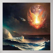 モダン抽象芸術デ絵画ジタルのスカイライト ポスター (正面)