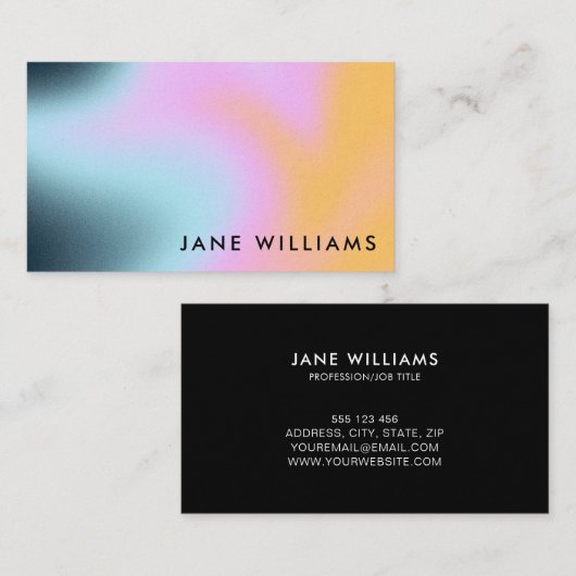 モダン抽象芸術トレンディーグラデーション勾配 名刺 (正面/裏面)