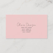 モダン抽象芸術トレンディーピンクブルー 名刺 (裏面)