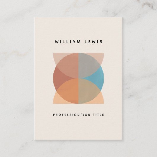 モダン抽象芸術トーンQRコー自然ドソーシャルメディア 名刺 (正面)