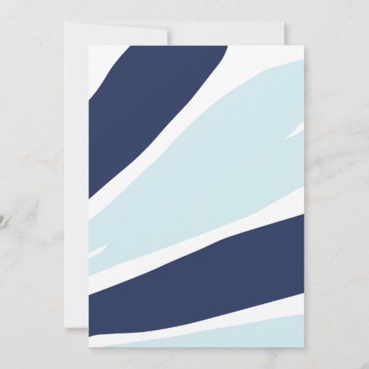 モダン抽象芸術ネイビー&ライトブルー結婚ズ 招待状 (裏面)