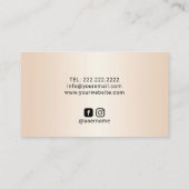 モダン抽象芸術ネイビー&金ゴールドウォーターカラーサロン&スパ 名刺 (裏面)