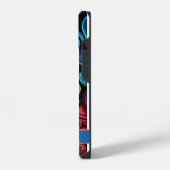 モダン抽象芸術ネオン色の渦巻き iPhoneケース (左側面)