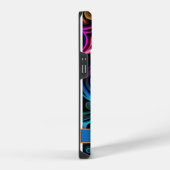 モダン抽象芸術ネオン色の渦巻き iPhoneケース (右側面)