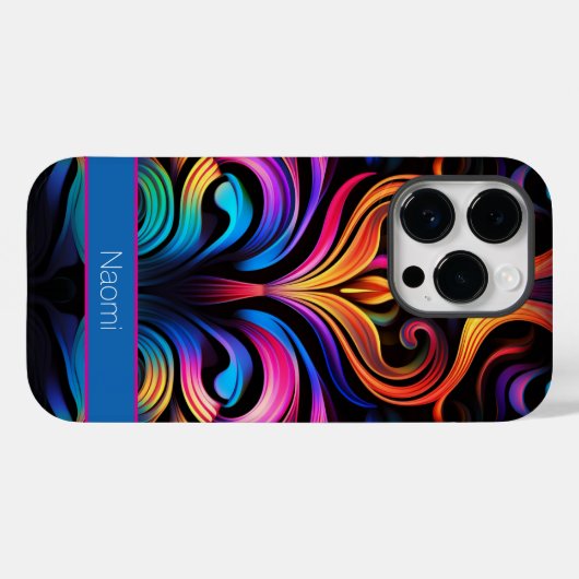 モダン抽象芸術ネオン色 Case-Mate iPhoneケース (裏面 (横))