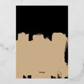 モダン抽象芸術ハッピーニューイヤー筆頭黒 箔シーズンカード (裏面)