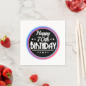モダン抽象芸術ハッピー70誕生日 スタンダードカクテルナプキン (インサイチュ)