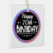モダン抽象芸術ハッピー70誕生日 セラミックオーナメント (右)