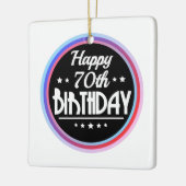 モダン抽象芸術ハッピー70誕生日 セラミックオーナメント (左)