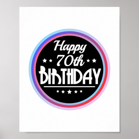 モダン抽象芸術ハッピー70誕生日 ポスター (正面)