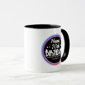 モダン抽象芸術ハッピー70誕生日 マグカップ (正面右)