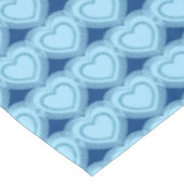 モダン抽象芸術ハート – スカイブルーとコバルト テーブルクロス (アングル)