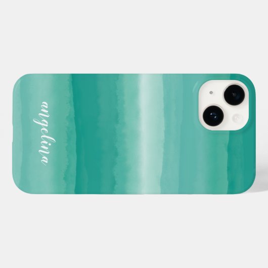 モダン抽象芸術パステルティール（緑がかった色）水の色スクリプト名 Case-Mate iPhoneケース (裏面 (横))
