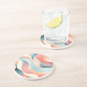 モダン抽象芸術パステル線 コースター (側面)