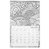 モダン抽象芸術パターンの色付け – 白黒 カレンダー (1月 2026)