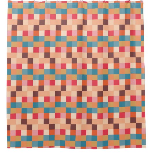 モダン抽象芸術パターンデザイン シャワーカーテン (正面)