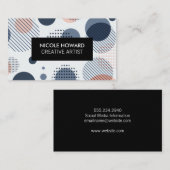 モダン抽象芸術パターン黒フレーム 名刺 (正面/裏面)