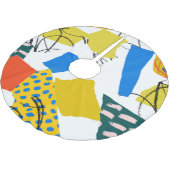 モダン抽象芸術パターン ブラッシュドポリエステルツリースカート (アングル)