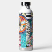 モダン抽象芸術パッチワーク模様モノグラム ウォーターボトル (左面)