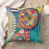 モダン抽象芸術パッチワーク模様モノグラム クッション (ブランケット)