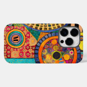 モダン抽象芸術パッチワーク模様モノグラム Case-Mate iPhoneケース (裏面 (横))