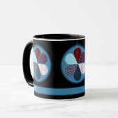 モダン抽象芸術パッチワーク花模様名文字 マグカップ (正面左)