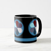 モダン抽象芸術パッチワーク花模様名文字 マグカップ (正面右)