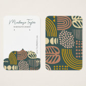 モダン抽象芸術パーソナライズされたイヤリング表示カード (正面&裏面)