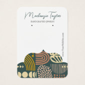 モダン抽象芸術パーソナライズされたイヤリング表示カード (正面)