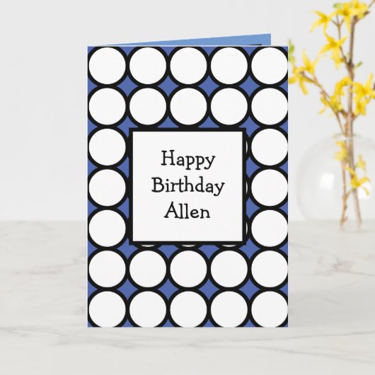 モダン抽象芸術パーソナライズされたハッピーバースデー カード (黄色い花)